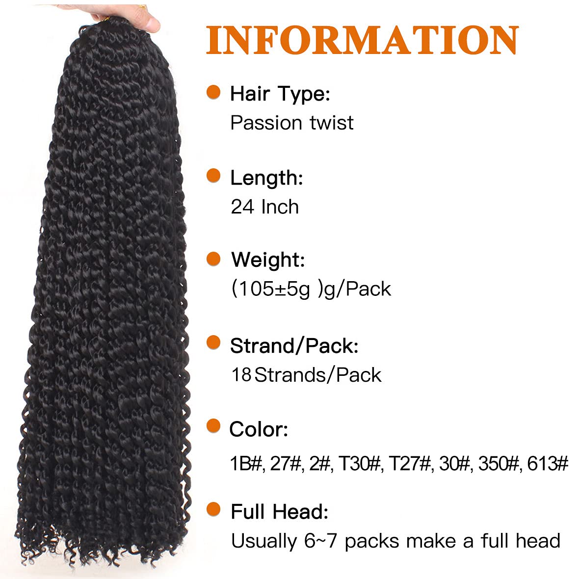 ZRQ Natural Black 2 Packs 24 Inch Water Wave Passion Twist Hair for Butterfly Locs Crochet Hair Synthetic Braiding Hair Extensions for Woman (24 Inch,1B#)