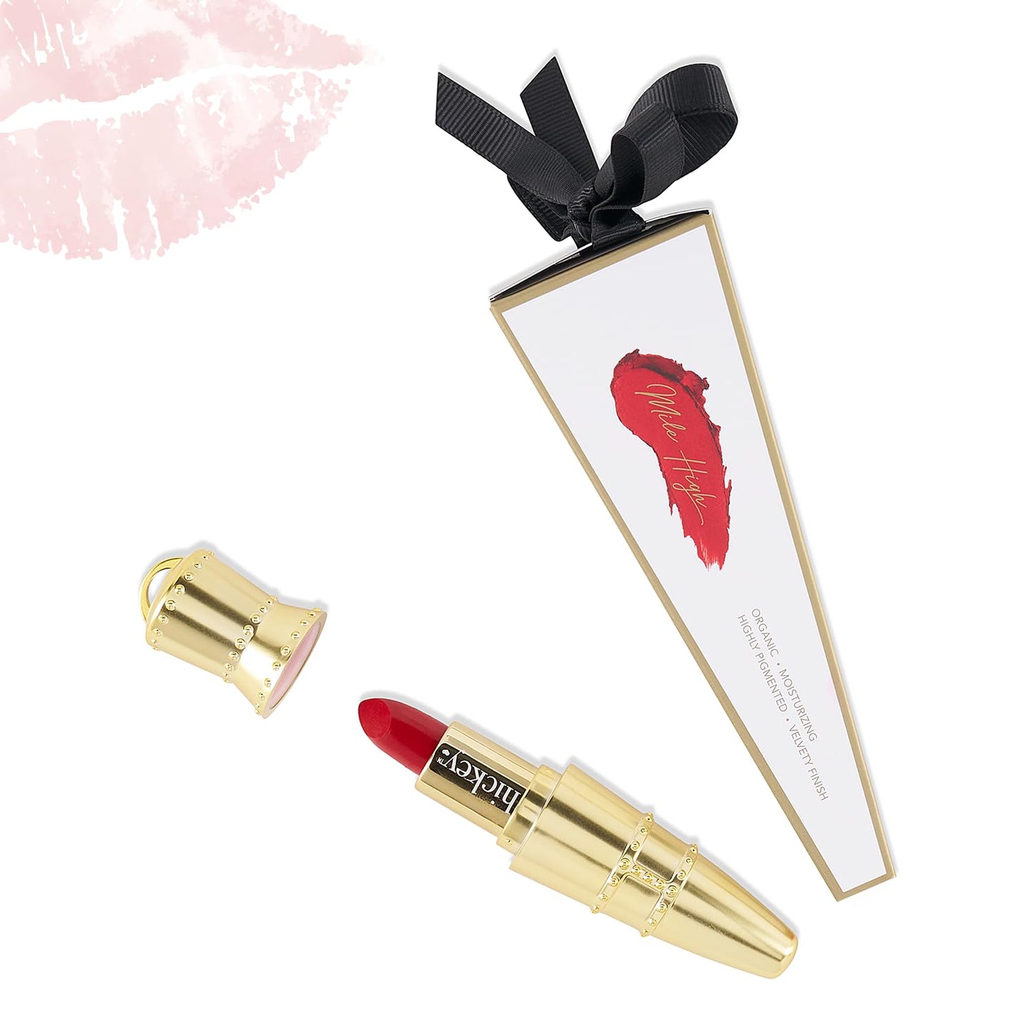 Hickey Lipstick Mile High Perfect Red Organic Refillable Lipstick - Moisturizing & Long Lasting, Gluten Free, HIghly Pigmented & Cruelty Free Lipstick - Vegan - luxe finish