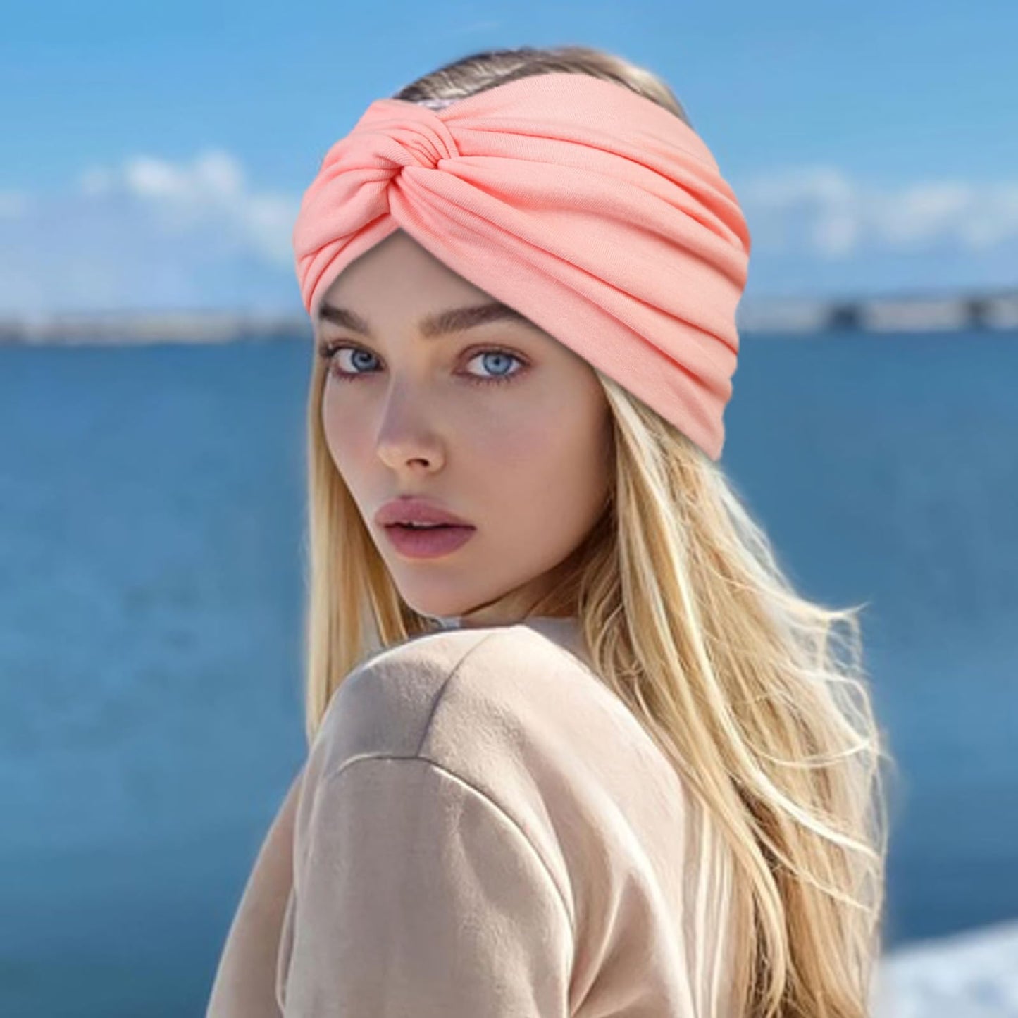 Boho Headbands for Women Wide Turban Headband Sports Yoga Running Hair Band Non Slip Elastic Sweat Head Bands 8 Pcs