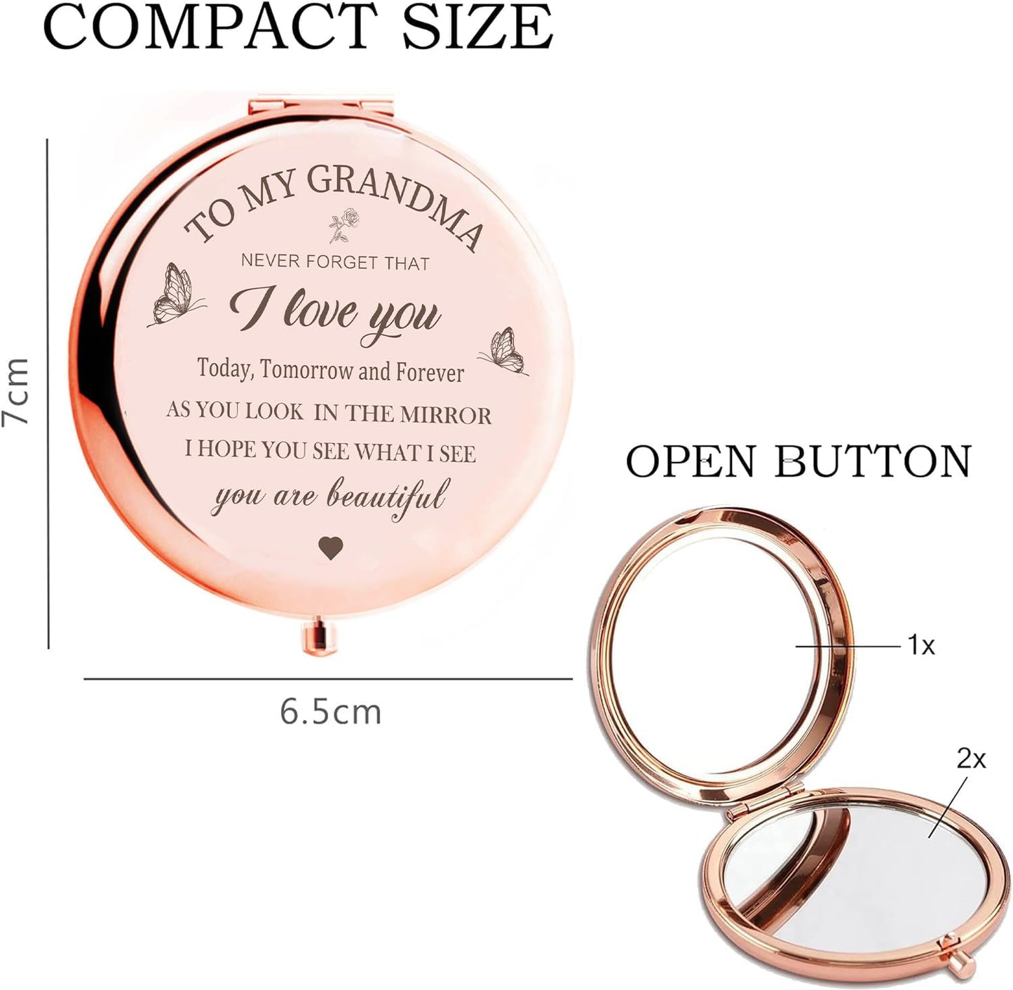 KGKAIMIZL Grandma Gifts, Grandma Gifts from Grandchildren, Grandma Makeup Compact Mirror, Gifts for Grandma, Grandma Birthday Gifts, for Grandma, Nana, Grammy, Grandmother