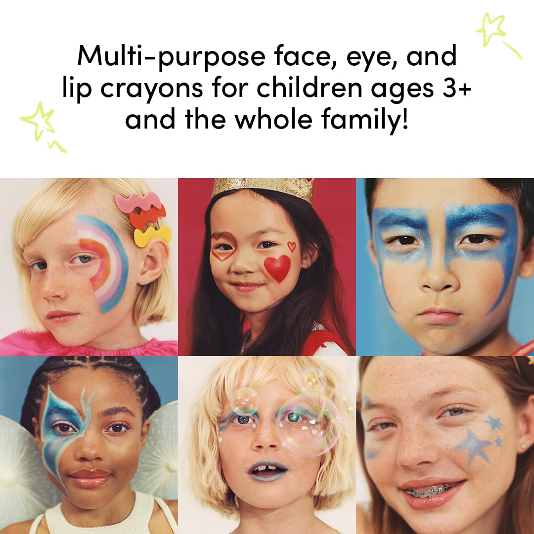 Evereden Kids Fantasy Face Crayon: Electric Rose - Non Toxic Kids Makeup & Multi-Purpose Face, Eye, & Lip Crayon - Clean Makeup for Kids - Vegan & Clean Makeup for Kids - Safe for Sensitive Skin