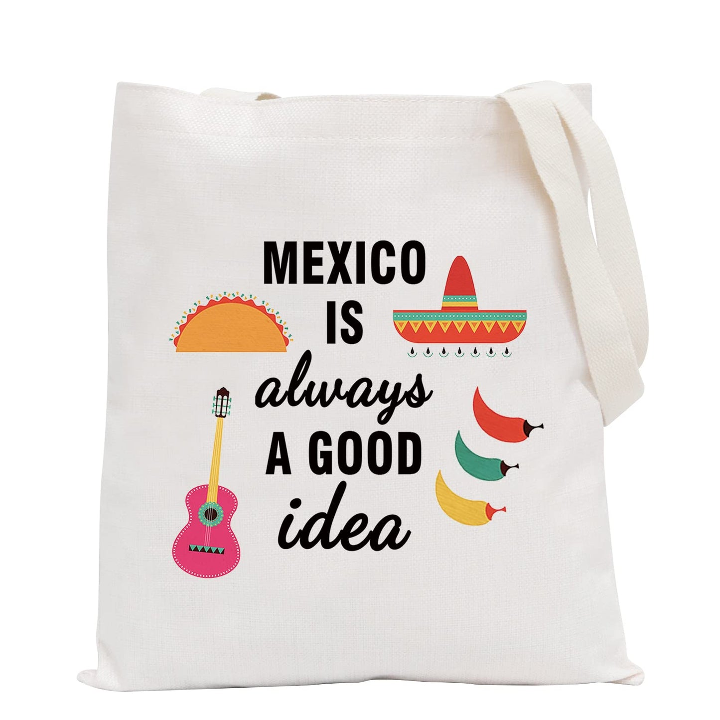 POFULL Mexico Bachelorette Party Gift Mexico Vacation Birthday Gift Mexico Is Always A Good Idea Zipper Makeup Bags Travel Toiletry Bag Accessories (Mexico Is Always A Good Idea Tote Bag)