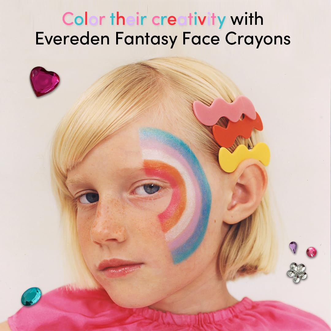 Evereden Kids Fantasy Face Crayon: Electric Rose - Non Toxic Kids Makeup & Multi-Purpose Face, Eye, & Lip Crayon - Clean Makeup for Kids - Vegan & Clean Makeup for Kids - Safe for Sensitive Skin