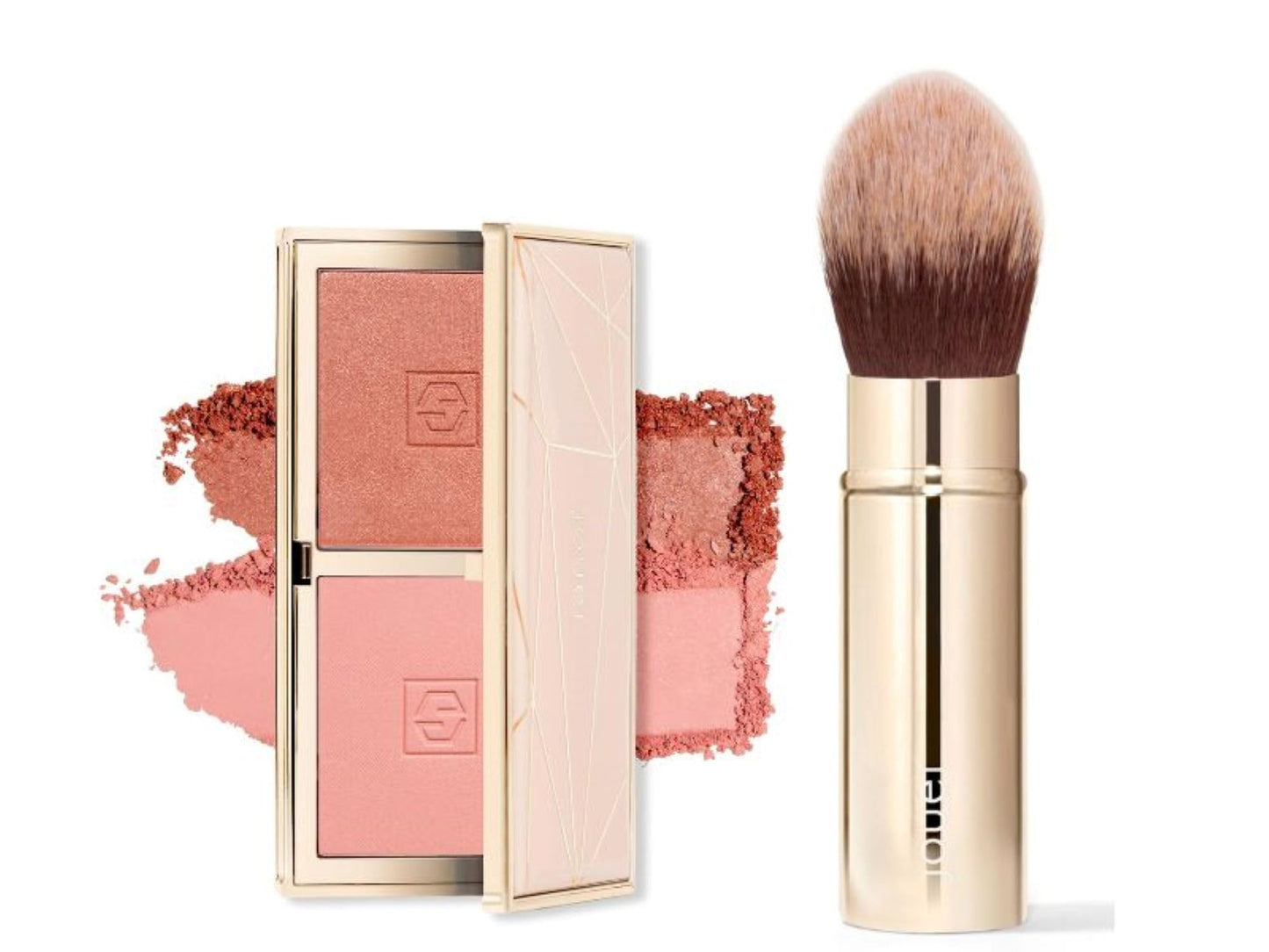 Jouer Rose Gold Blush Bouquet Duo & Travel Complexion Retractable Brush Bundle