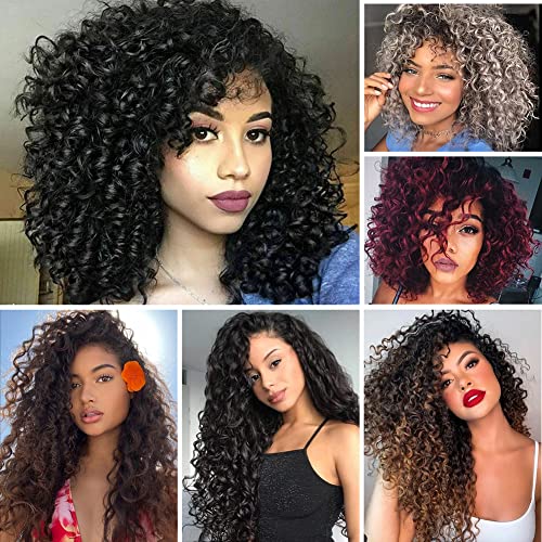 GoGo Curl Crochet Hair 18 Inch Water Wave Crochet Hair 7 Packs Curly Crochet Hair Beach Curl Hair for Black Women Ocean Wave Crochet Hair Synthetic GoGo Curly Braiding Hair Extensions(18inch 1B)