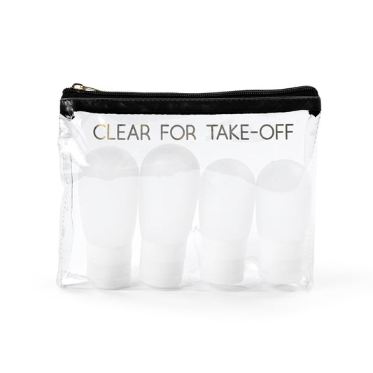 Miamica Toiletry Kit, Clear & Black, 4-Piece