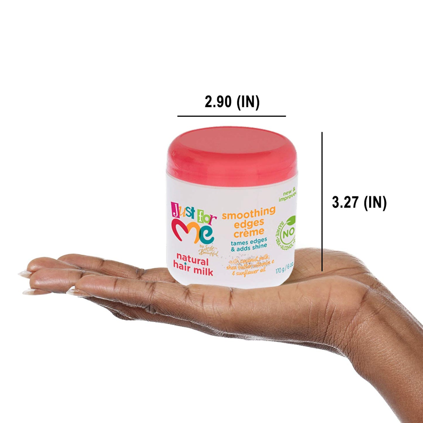 Just For Me Natural Hair Milk Smoothing Edges Creme, Tames Edges & Adds Shine, With Coconut Milk, Shea Butter, Vitamin E & Sunflower Oil, 6 Ounce (3 Pack)