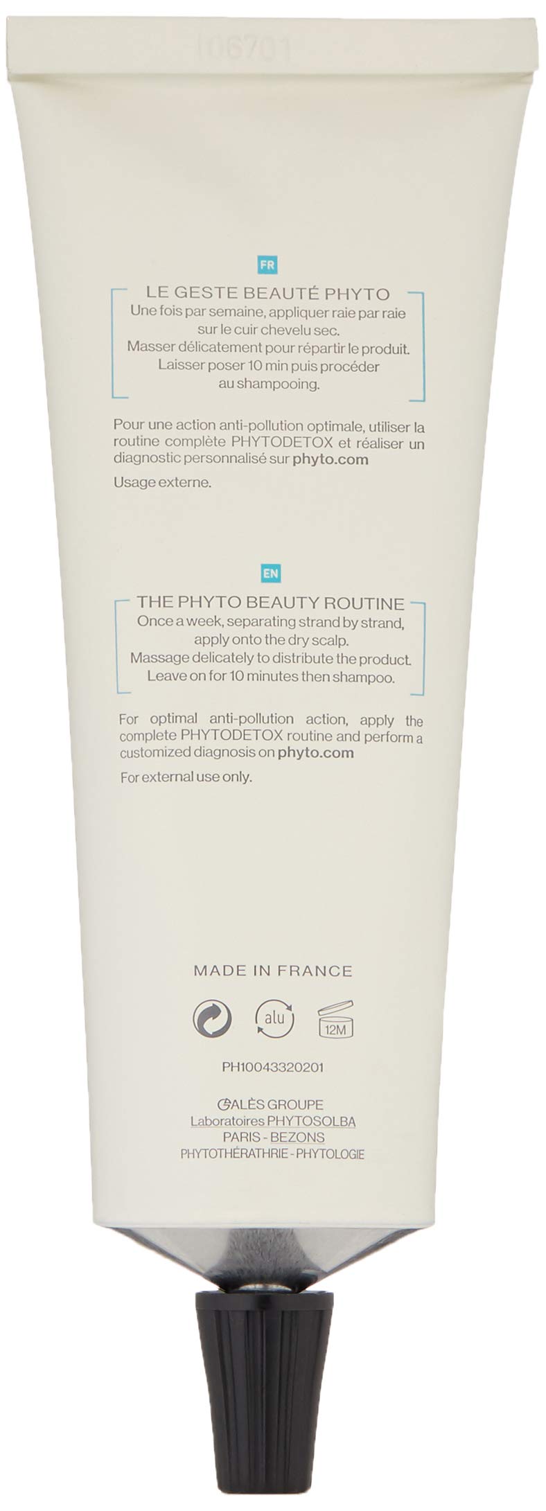 PHYTO Phytodetox Pre-shampoo Purifying Mask, 4.40 Fl Oz