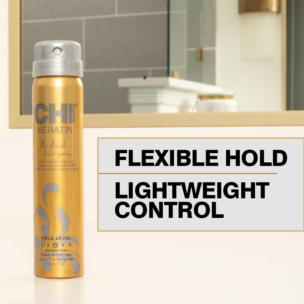 CHI Keratin Flex Finish & Enviro Natural Hold Hair Sprays, 2.6 oz Each