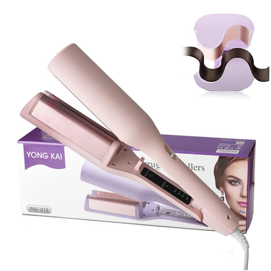 32mm (1.25") Wave Curling Iron, Hair Curling Iron with Anti-Scald Hair Crimper, Fast Heating Curling Wand for Women, 4 Temp Settings, Crimper Hair Iron for Wide Deep Waves (Pink)