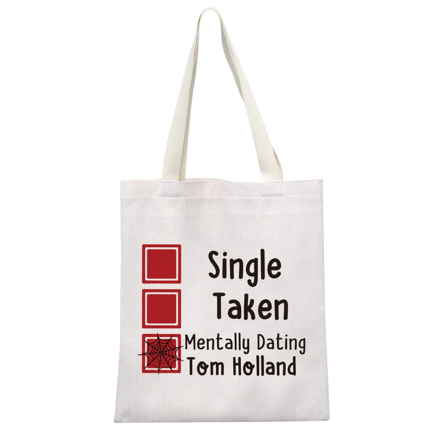 MEIKIUP Single Taken Mentally Dating Tom H Cosmetic Bag Spider Fan Gifts for Women (Tom H Tote Bag)