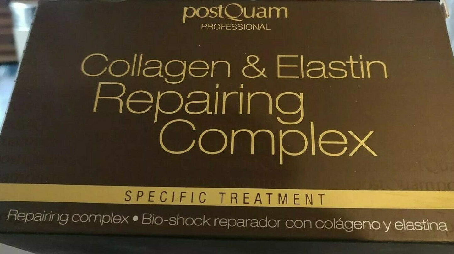 POSTQUAM Professional Bio Shock Collagen And Elastin Repair 12x3ml - Ampoules for All Skin Types- Nourishes and Moisturizes the Skin, Facial Treatment