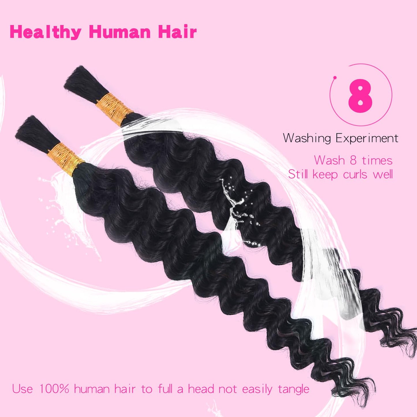 Selina Human Braiding Hair 1 Bundle 50g Loose Deep Human Hair Bulk Micro Braiding Hair Human Hair Deep Wave Bulk Human Hair For Braiding Natural Black Color (Loose Deep, 28inch)