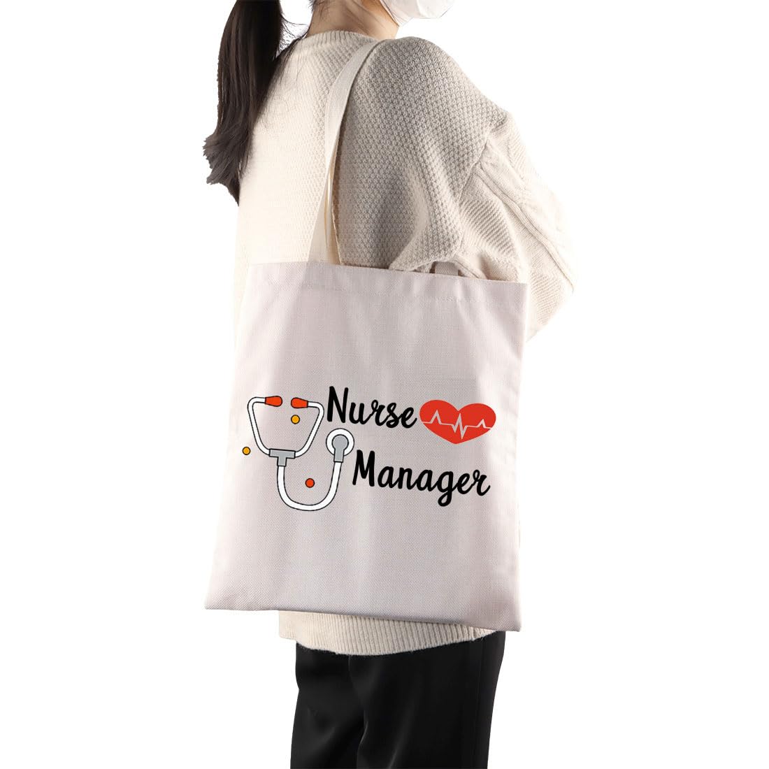 VAMSII Nurse Manager Gifts for Women Makeup Bag Thank You Gift For Nurse Manager Appreciation Gift Nurse Manager Travel Cosmetic Bag (Tote bag)