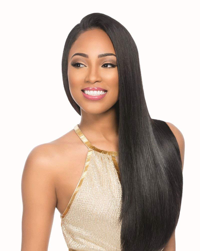 Sensationnel Empire yaki weave hair - Empire straight human hair yaki texture hair for weaving and sew in styles - Empire yaki 1 pack (18 inch, 1B OFFBLACK)