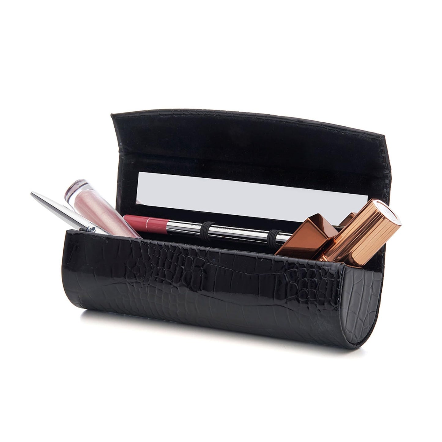 Susan Faris Double Lipstick Case with Mirror for Purse. Holds 2 Lipsticks, Liners, & Essentials. Upscale Portable Makeup, Lip Gloss, Lipstick Case with Mirror. Complimentary Luxe Gift Box.