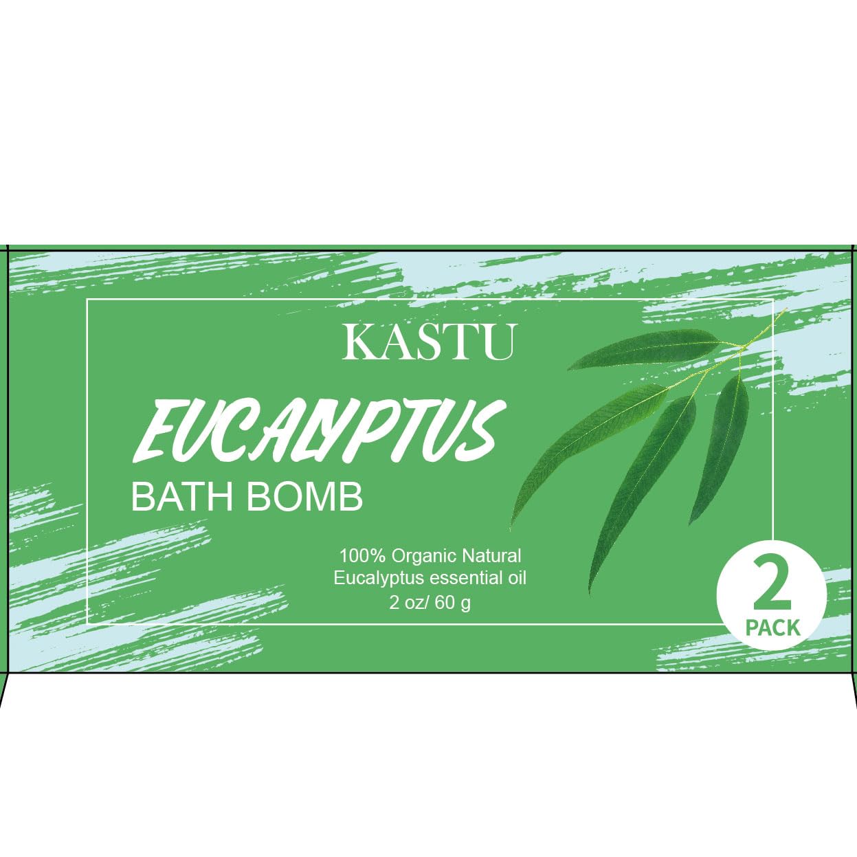 KASTU Bath Bombs Salt Balls,2 Pack,Eucalyptus Extract Essential Oils,Moisturizing Dry Skin,Fizzy Spa,Relaxation,Bubble Bath Bomb Gifts Idea for Men Women