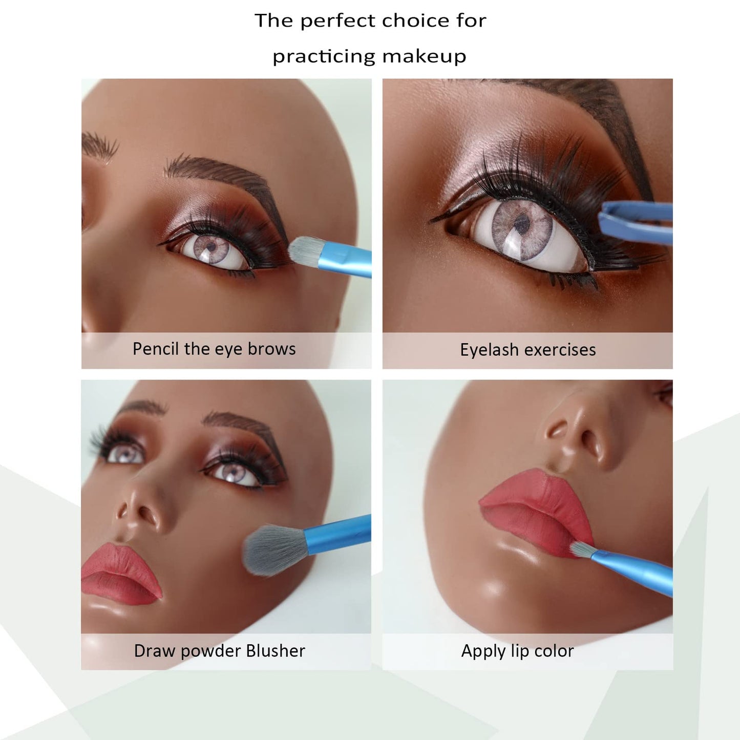 3D makeup Practice Face Board, Silicone Makeup Mannequin Face, Reusable Beginner Practice Eye Makeup Face, Eye Fake Silicone, Makeup Artist Full Face Practice Eyelash Eye Shadow Eyeliner Pen Simulatio