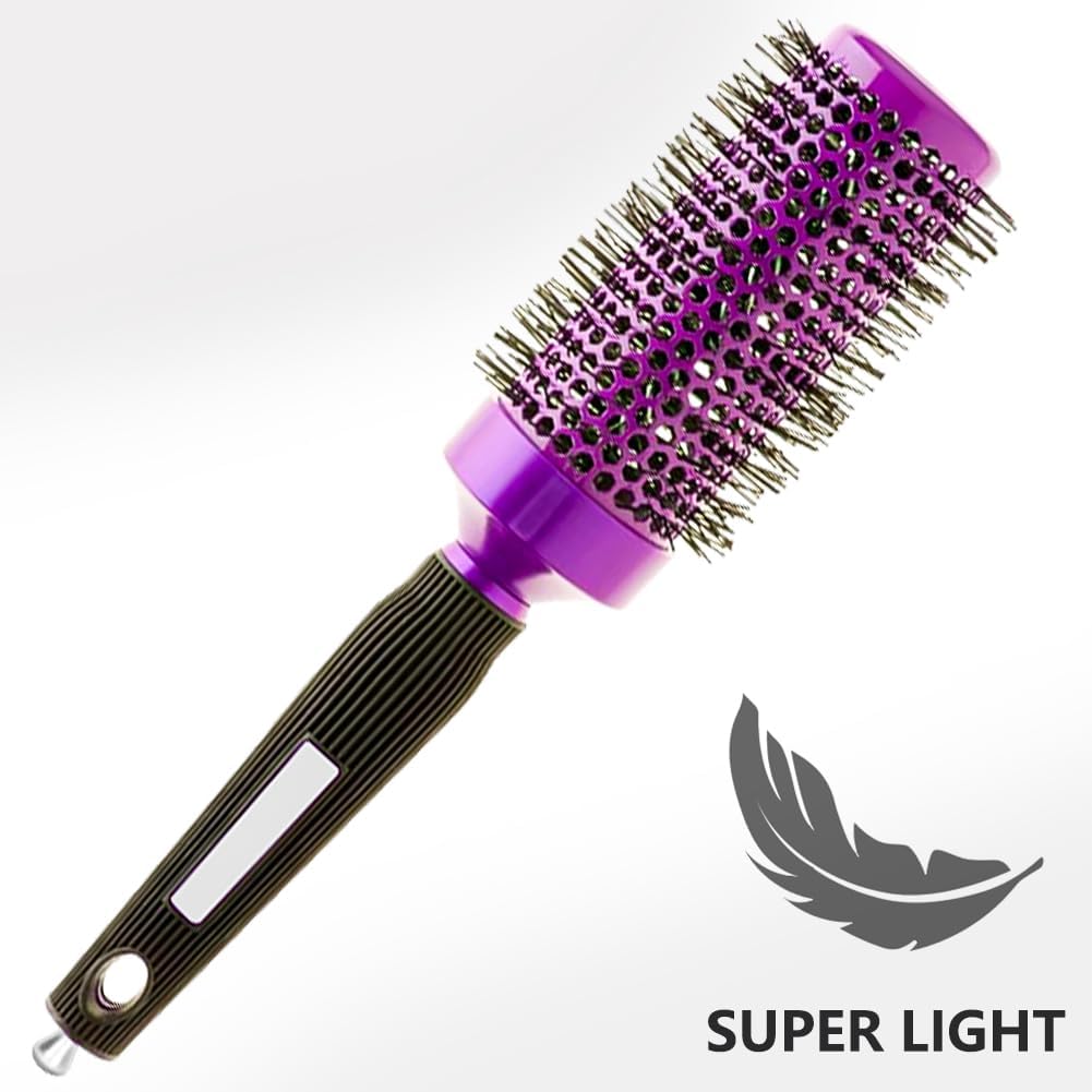 5pcs Round hair Brush Set for Blow Drying Curling, Professional curly hair brushBrush Leaves Hair Shiny Heat Styling Brush 5 Different Sizes Works Very Well with The Blow Dryer