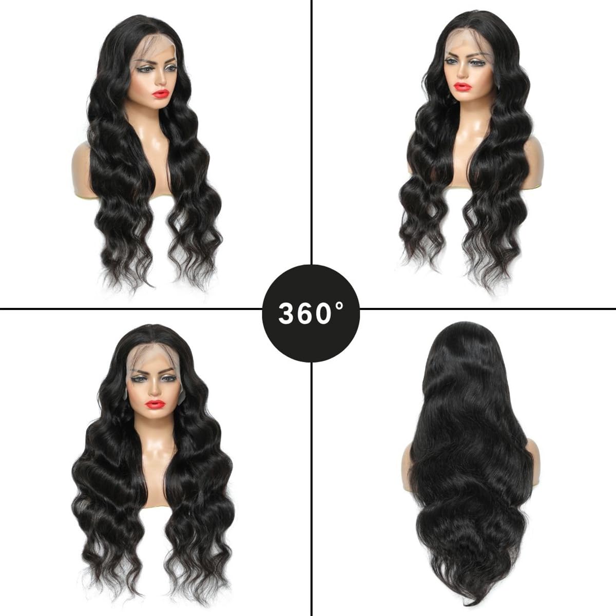 UYGLJK Body Wave Lace Front Wigs Human Hair Pre Plucked 180 Density 18 Inch 13x4 HD Transparent Frontal Glueless Wigs Human Hair with Baby Hair Natural Hairline Human Hair Wigs for Black Women