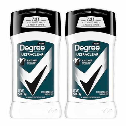 Degree Men UltraClear Antiperspirant Deodorant Black+White 2 Count 72-Hour Sweat & Odor Protection Antiperspirant For Men With MotionSense Technology 2.7 oz