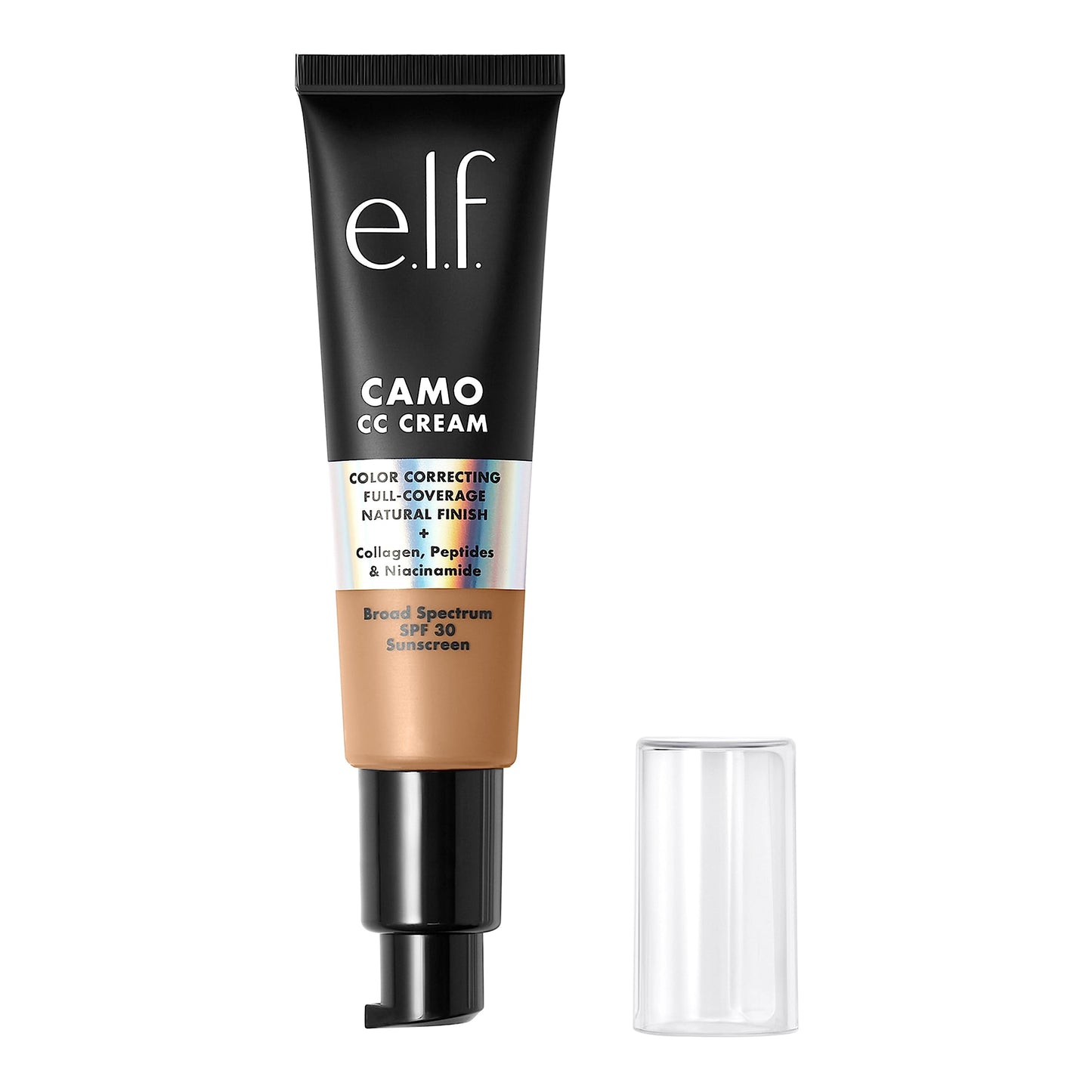 e.l.f. Camo CC Cream, Color Correcting Medium-To-Full Coverage Foundation with SPF 30, Medium 355 W, 1.05 Oz (30g)