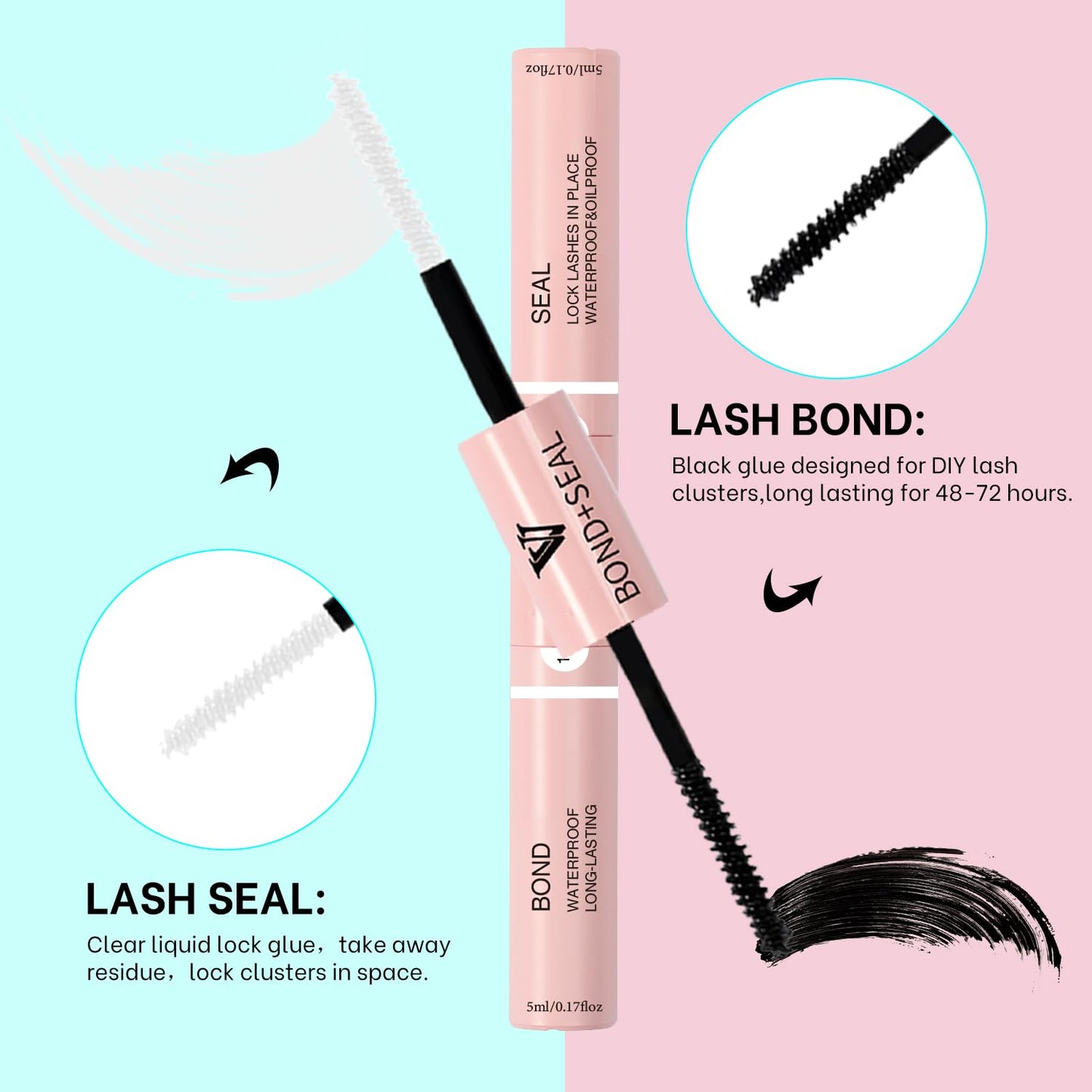 VAVALASH DIY Lash Extension Kit 280 Clusters Individual Lashes Kit 40D 50D 0.07D-10-16mm Lash Clusters, Lash Bond and Seal, Lash Tweezer for DIY Eyelash Extension at Home（Kit-40D+50D-0.07D-10-16MIX）