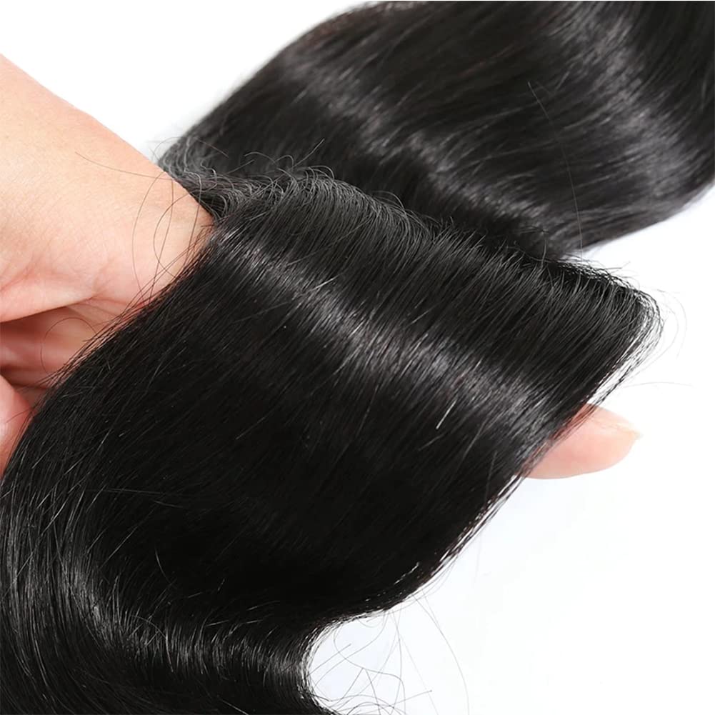 Body Wave Bundles Human Hair 26 Inch 10A Grade One Single Bundle Human Hair Body Wave for Black Women Unprocessed Brazilian Virgin Hair Extensions Human Hair Bundles Body Wave Natural Black