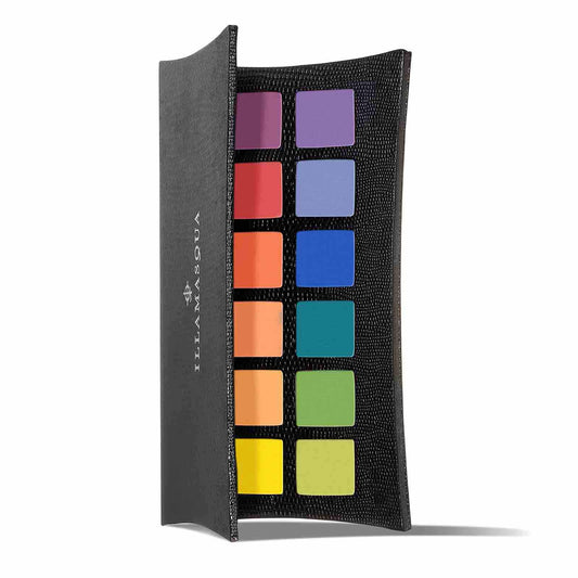 Illamasqua Artistry Eyeshadow Palette Experimental - Highly Pigmented Satin Matte and Metallic Shimmer - 12 Versatile Shades - Vegan