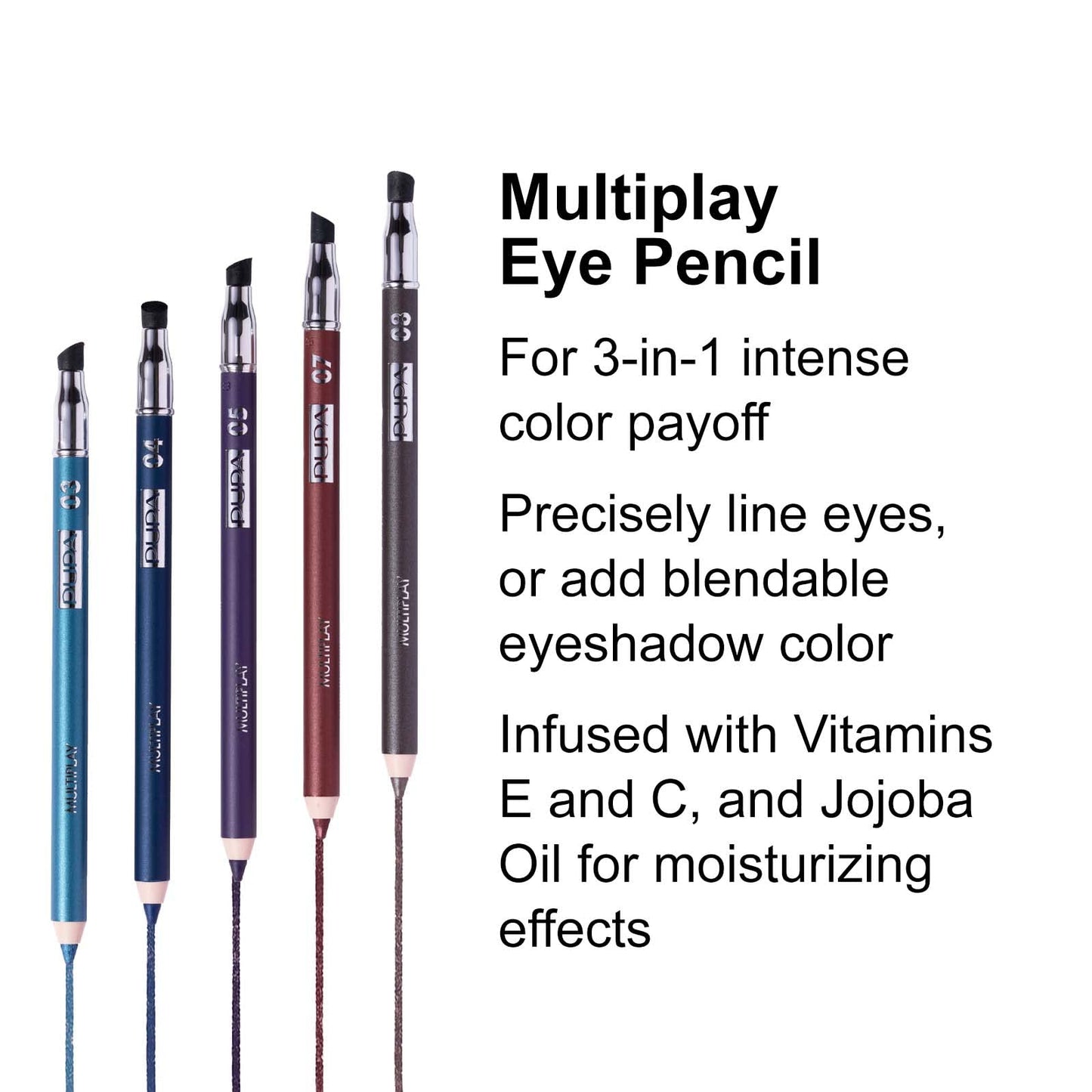 Pupa Milano Multiplay Eye Pencil - Creamy, Blendable Eyeliner With Smudge Tip - Long Wearing, Glamorous Intensity - Smooth And Lasting Color Liner For Waterline Or Lid - 07 African Brown - 0.04 Oz