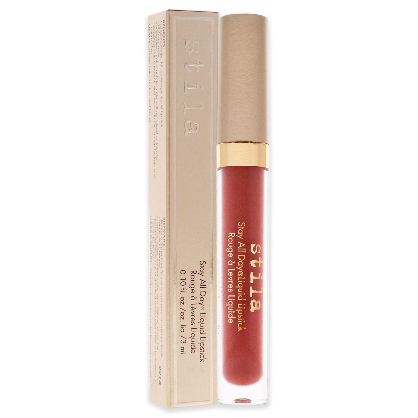 Stila Stay All Day Liquid Lipstick, Matte Long-Lasting Color Wear, No Transfer or Bleed Hydrating & Lightweight with Vitamin E & Avocado Oil for Soft Lips Palermo, .10 Fl. Oz