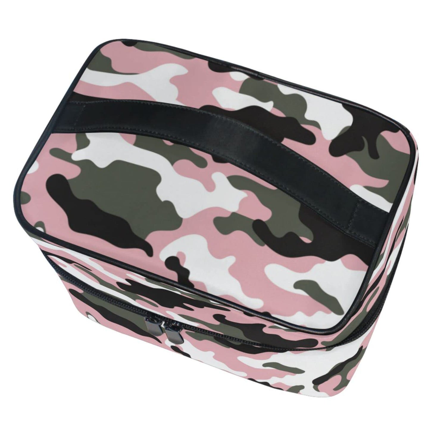 ZOEO Makeup Train Case Classic Camo Pink Grey Fish Light Summer Gold Korean Carrying Portable Zip Travel Cosmetic Brush Bag Organizer Large for Girls Women