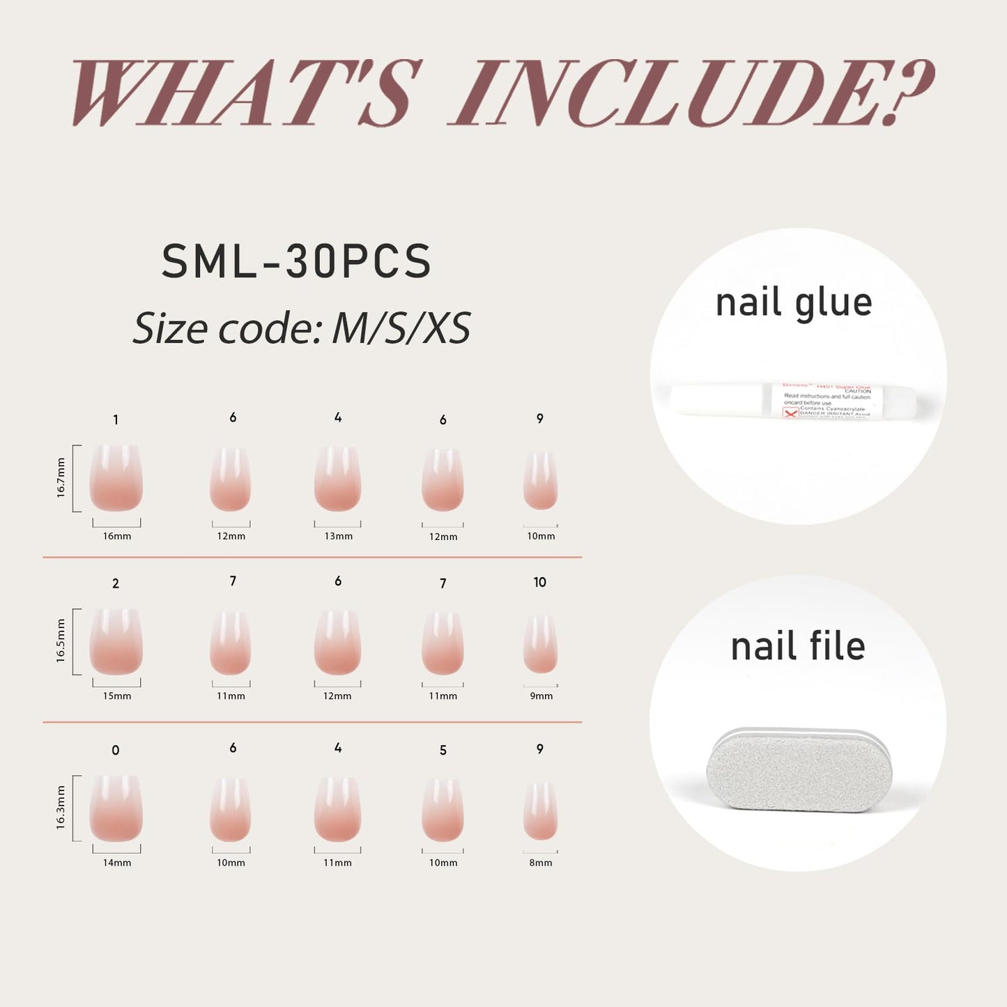 GloBlingle Pink Ombre Press on Nails Short Square -30Pcs Nude Ombre Nails False Nail Tips Fake Nails with Solid Nail Glue 5 in 1 Acrylic Soft Gel Extra Short Press on Nail Spring Nails Manicure XS/S/M