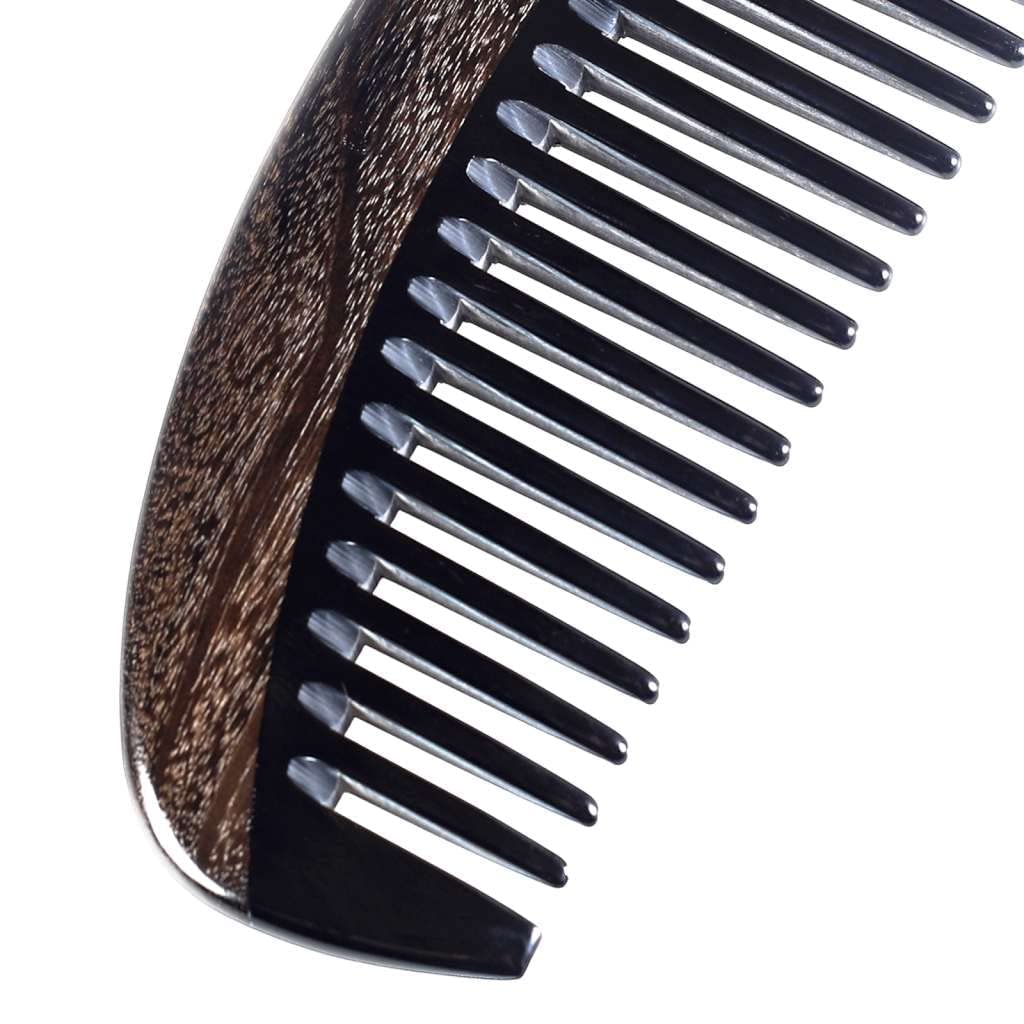 Onedor Handmade 100% Natural Chacate Preto Wood Hair Combs - Anti-Static Sandalwood Scent Natural Hair Detangler Wooden Comb (Oval Wide Tooth Fine Tooth Set)