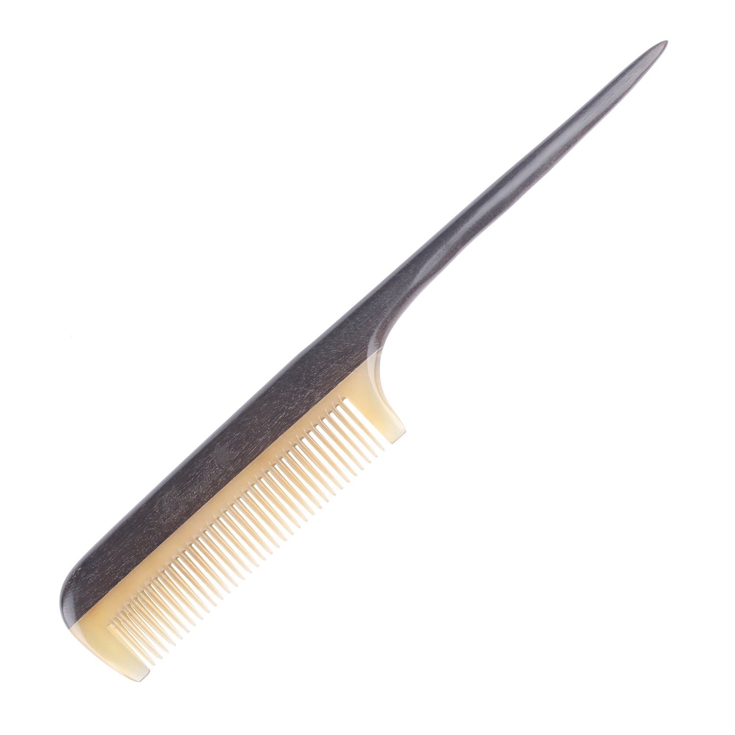 Breezelike Hair Combs - Fine Tooth Sheep Horn Comb with Chacate Preto Wood Tail - No Static Teasing Hair Comb for Women