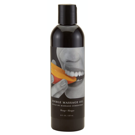 Earthly Body Edible Massage Oil, Mango - 8 fl. oz. - Hemp Seed, Almond, Grapeseed, Apricot & Vitamin E Oil - Vegan & Cruelty Free