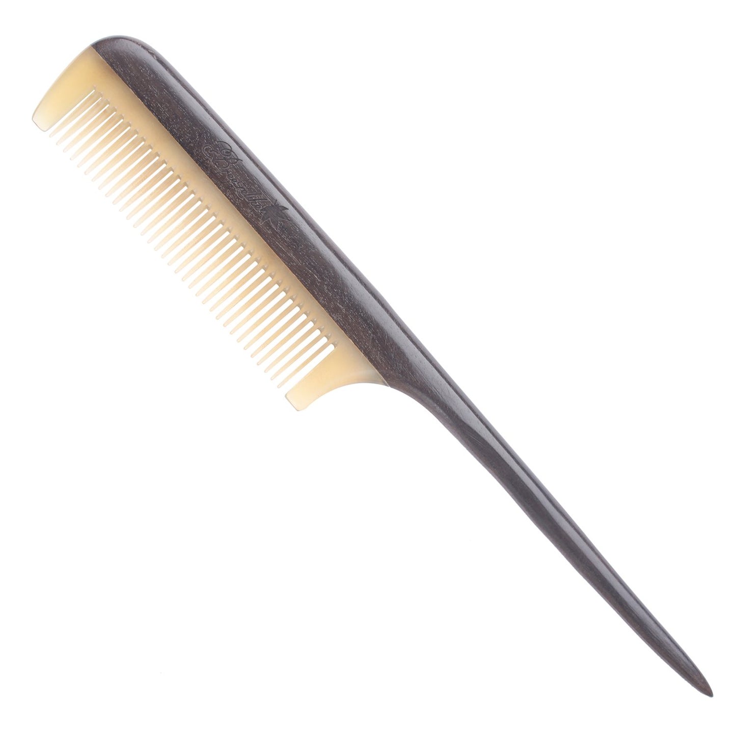 Breezelike Hair Combs - Fine Tooth Sheep Horn Comb with Chacate Preto Wood Tail - No Static Teasing Hair Comb for Women