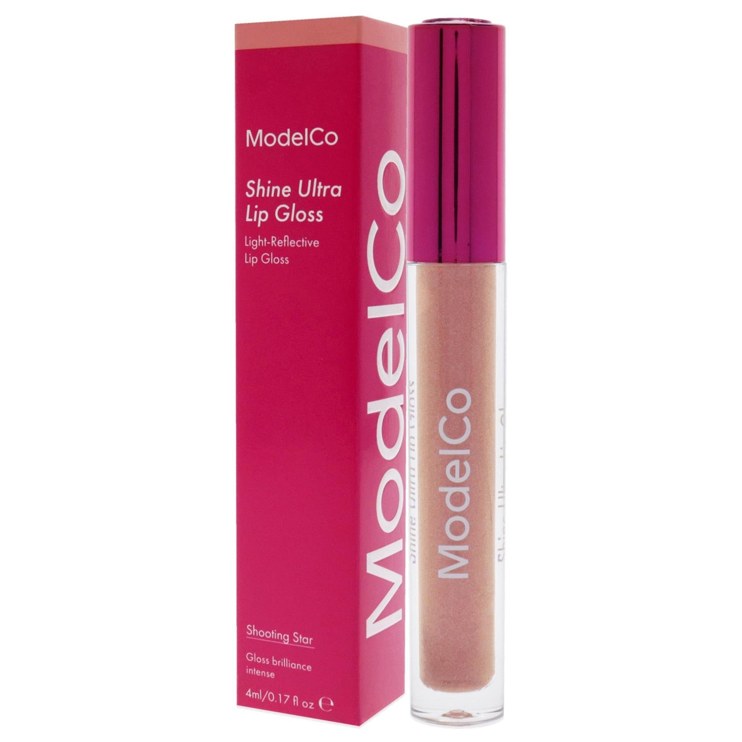 MODELCO Shine Ultra Lip Gloss - Shimmer-Infused Formula - Light-Reflecting And Hydrating - Long-Wear, High-Shine Color And Volume - For Super Luscious Lips In Seconds - Shooting Star - 0.17 Oz