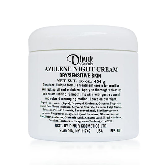 Dinur Cosmetics Azulene Night Cream for Dry/Sensitive Skin Good for Hydration Intensive Care Tightens Skin 16 oz./ 454 g