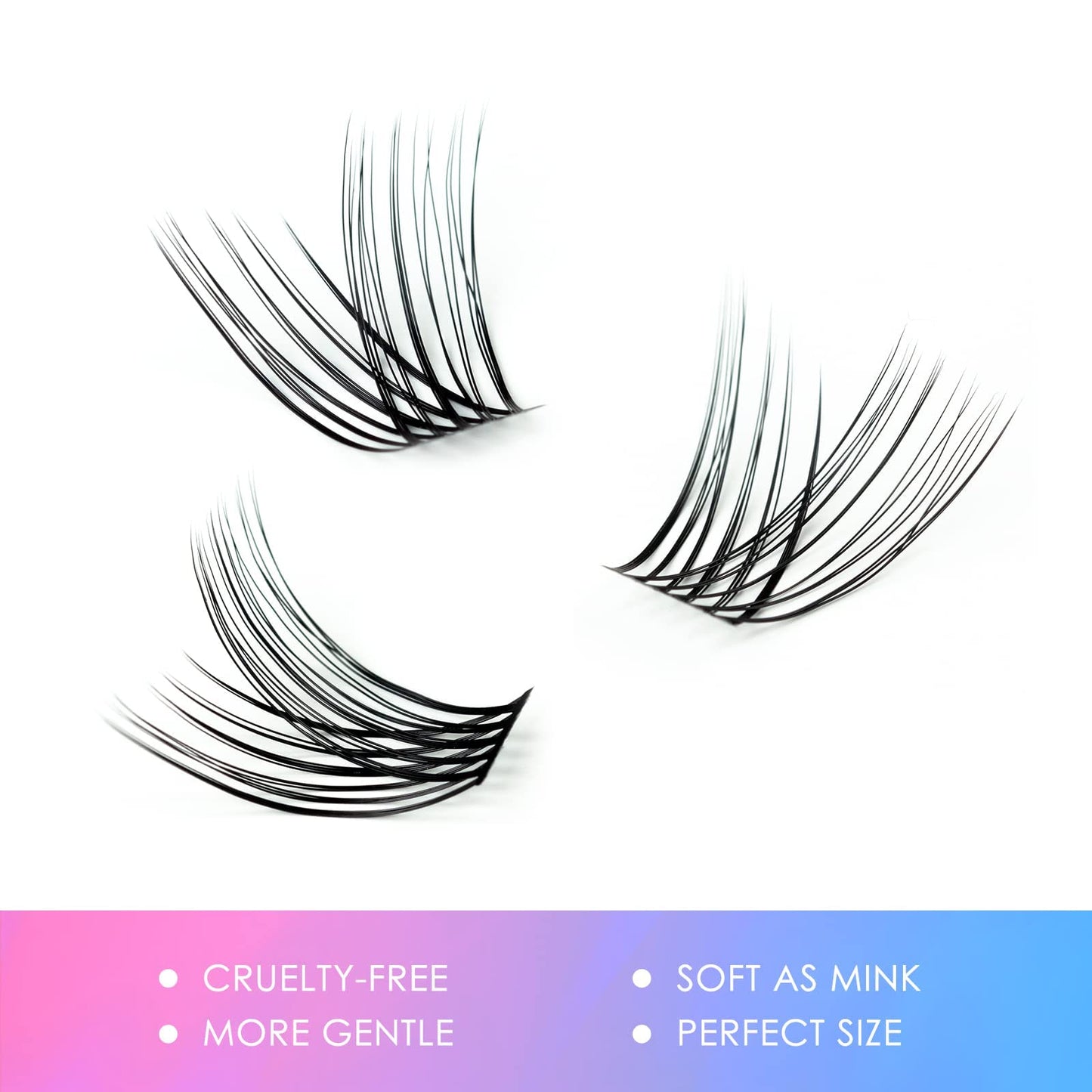 LANKIZ DIY Eyelash Extensions,Individual Lash Extensions Clusters,154 Clusters, Soft and Lightweight 12mm Only Mix Resuale Wide Band Cluster Lashes for Home use (Natural C curl)