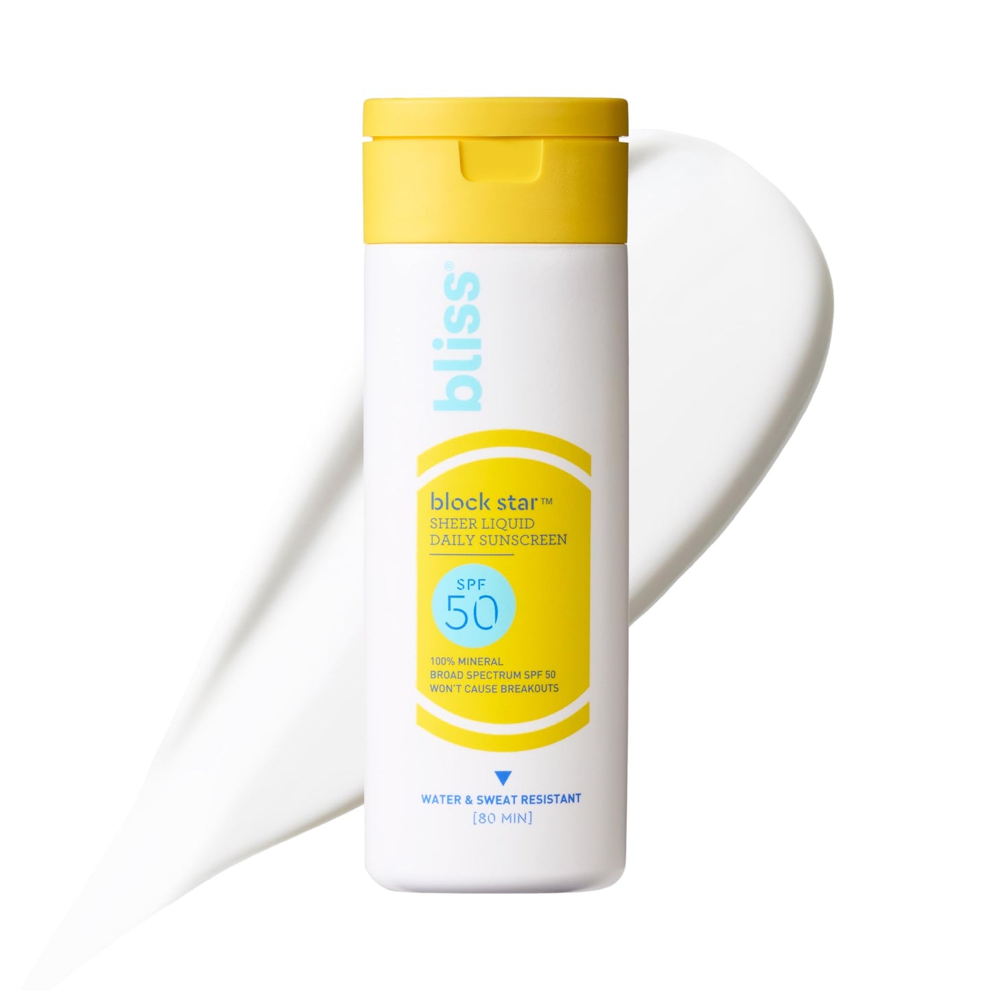 Bliss Block Star Non-Nano Zinc Oxide Mineral Liquid Sunscreen SPF 50 | Broad Spectrum UVA and UVB Sun Protection for Face and Body