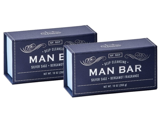 SFS Company Man Bar Set of 2 10 oz. Soap Bars (Silver Sage)