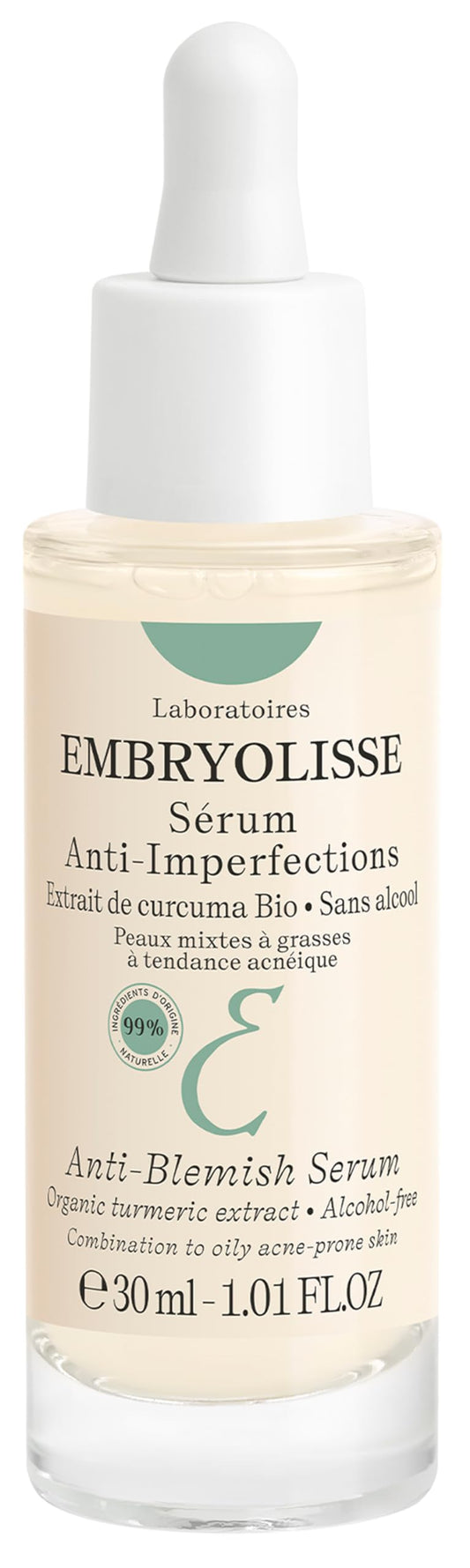 Embryolisse Anti-Blemish Face Serum - Anti Pimples & Black Heads Treatment for Oily to Combination Skin, 1.01 Fl Oz