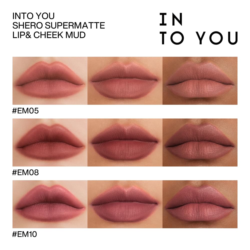 INTO YOU Matte Lipstick, Super Stay Lipstick for Women, Waterproof, Long Lasting Lipstick, High Impact Lipcolor with Lightweight Lip Mud Texture, Dual-use for Lips and Cheek, Pink Lipstick (EM525)