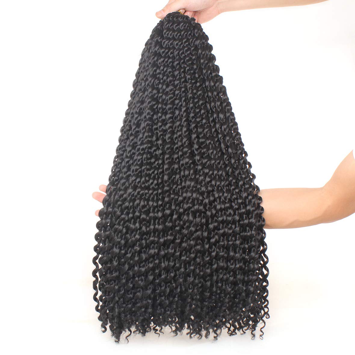 ZRQ Natural Black 2 Packs 24 Inch Water Wave Passion Twist Hair for Butterfly Locs Crochet Hair Synthetic Braiding Hair Extensions for Woman (24 Inch,1B#)