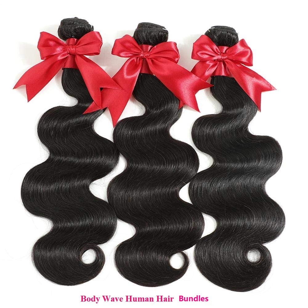 10A Brazilian Body Wave 18 Inch (Pack of 1) Bundles Human Hair 1 Bundle 100% Unprocessed Virgin Remy Hair Body Wave Single Bundles Human Hair Weave Bundles Natural Black