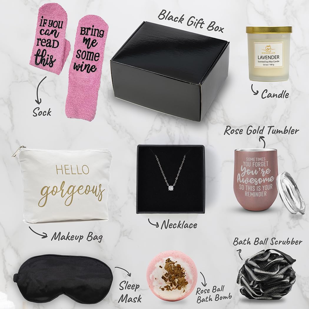 Delight Your Loved Ones with Our Mother's Day Gift Basket Set - Perfect for Wife, Mom, Sister, Girlfriend, Best Friend, Mother or Coworker (Black Box)