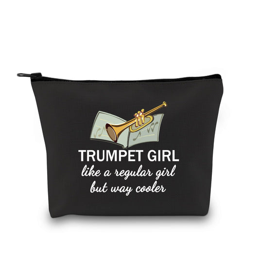 GJTIM Trumpeter Gift Trumpet Player Gift Brass Band Trumpeter Cosmetic Bag Zipper Pouch (Trumpet Black)