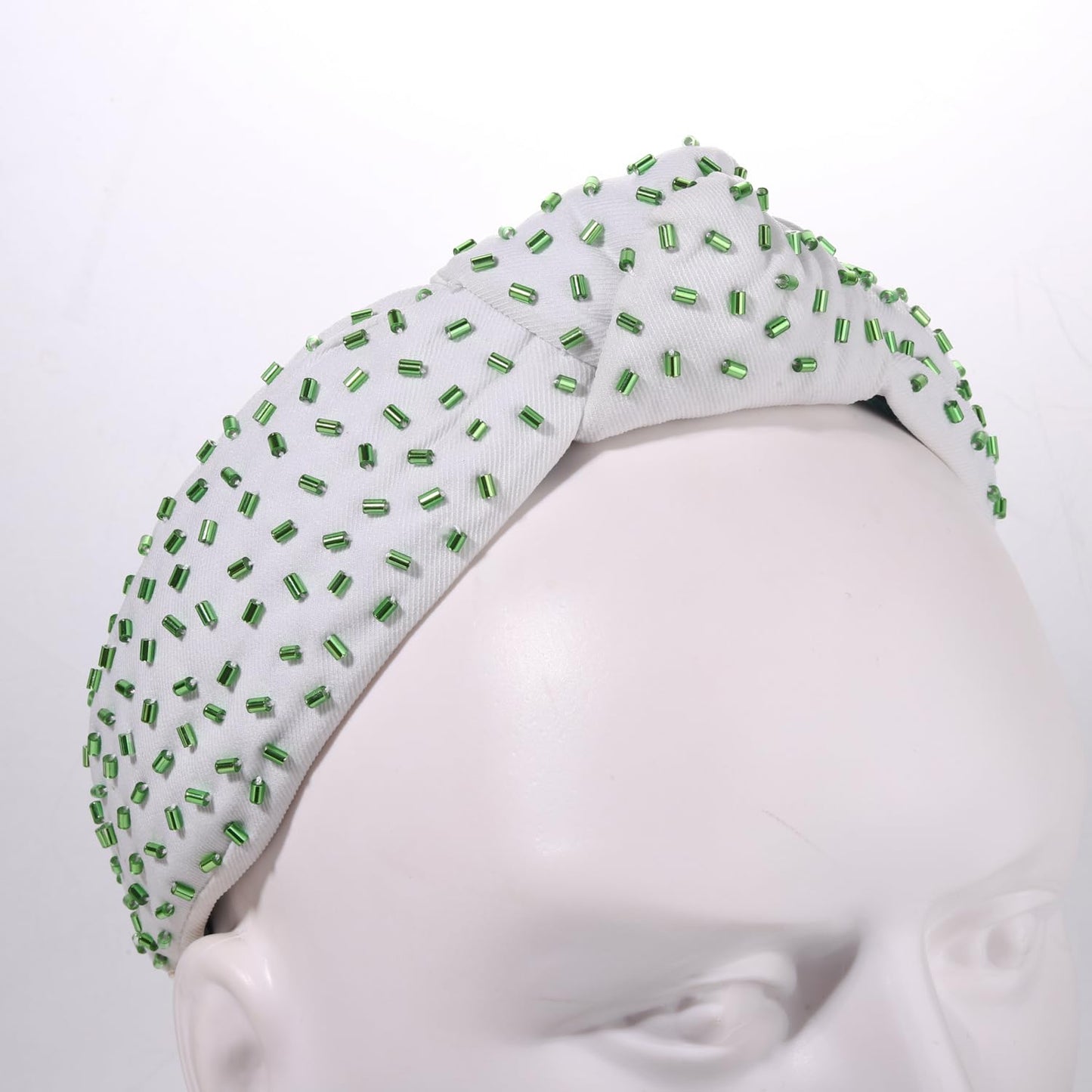 St.Patrick’s Day Headband Green Sprinkle Knotted Headband Birthday Hairbands Statement Velvet Wide Turban Hair Hoop for Women Girls Holiday Party Hair Accessories Gifts