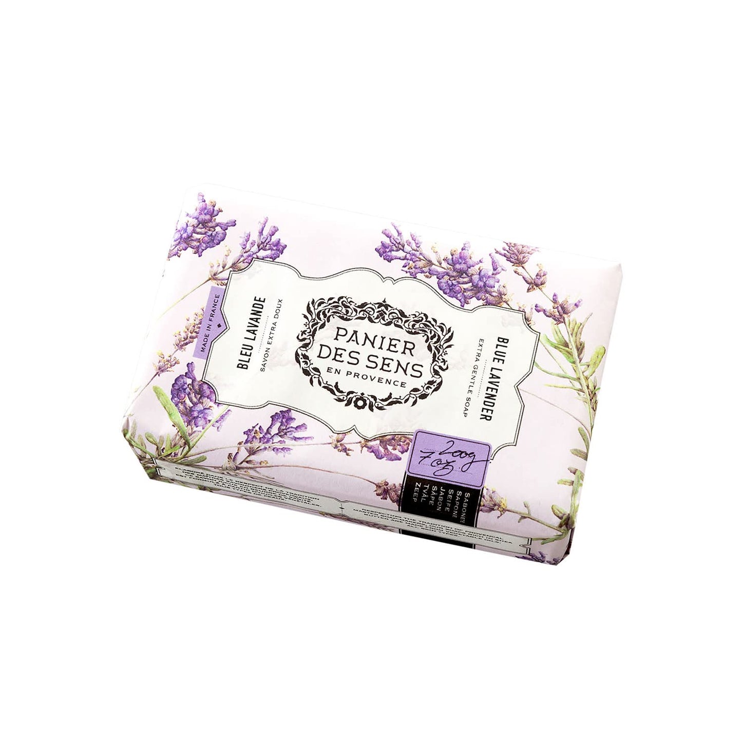 Panier des Sens Lavender Shea butter natural bar soap, bath & body soap bars - Made in France 95% natural - 2 bars, 7oz/200g each